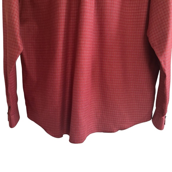 Eddie Bauer Men’s XL Tall Button Down Shirt Red Plaid Long Sleeve Wrinkle Resist - Picture 8 of 14